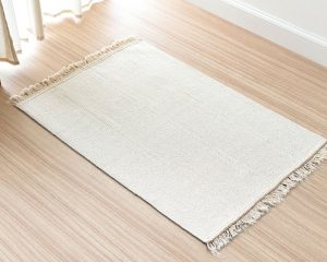 white rug