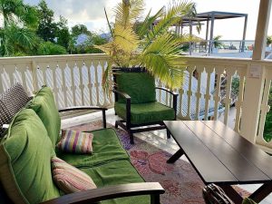 Balcony furniture near the beach